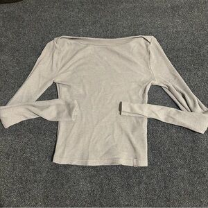 SOLD BDG Urban Outfitters Grey Long Sleeve Boatneck Top Size XS
